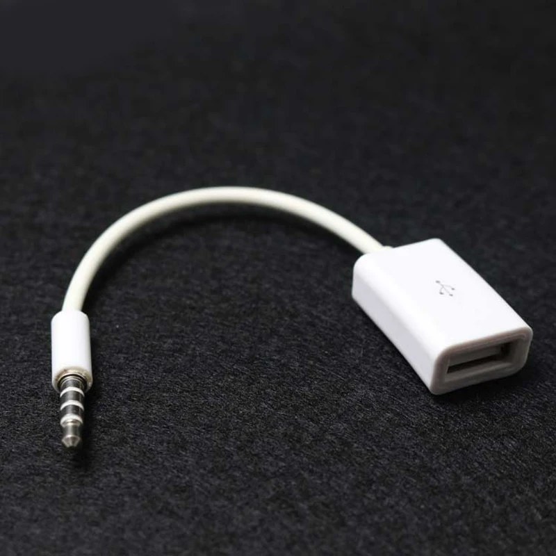 

New Car MP3 Sync 3.5mm Male AUX Audio Jack Plug To USB 2.0 Female Converter Cable Cord Adapter for USB Accessories