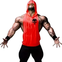Hommes musculation coton crânes débardeur gymnases Fitness gilet à capuche chemise sans manches été décontracté mode entraînement marque vêtements 6