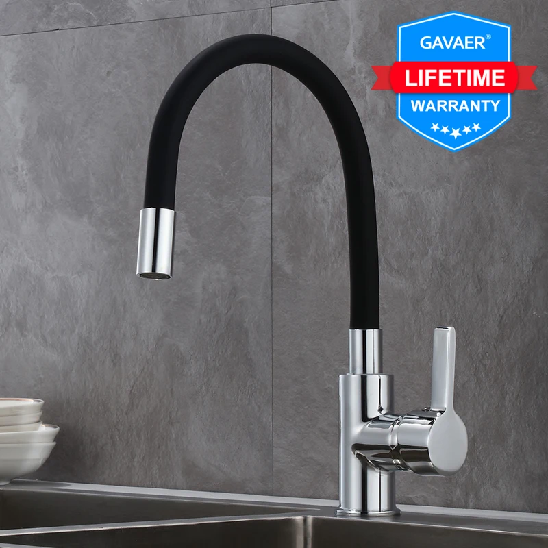 

Gavaer Silica Gel Nose Any Direction Rotating Kitchen Faucet Kitchen Faucet Modern Style Flexible Kitchen Sink Mixer Faucet Taps