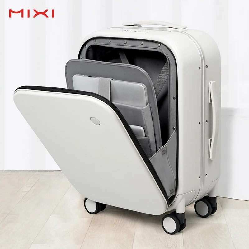 Mixi 2021 New Patent Design Aluminum Frame Suitcase Carry On Rolling Luggage Beautiful Boarding Cabin M9260
