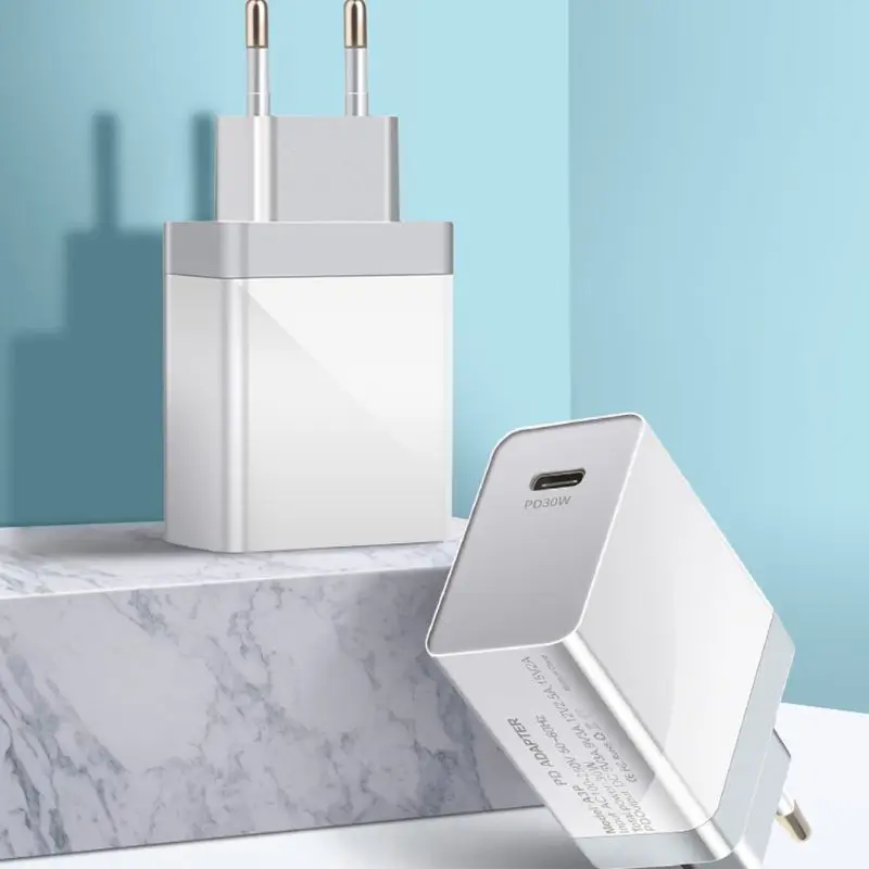1 шт. 30 Вт usb type-C USB-C PD мобильный телефон Быстрая зарядка настенное зарядное устройство адаптер для дома путешествия ЕС Разъем для iPhone iPad samsung Xiaomi
