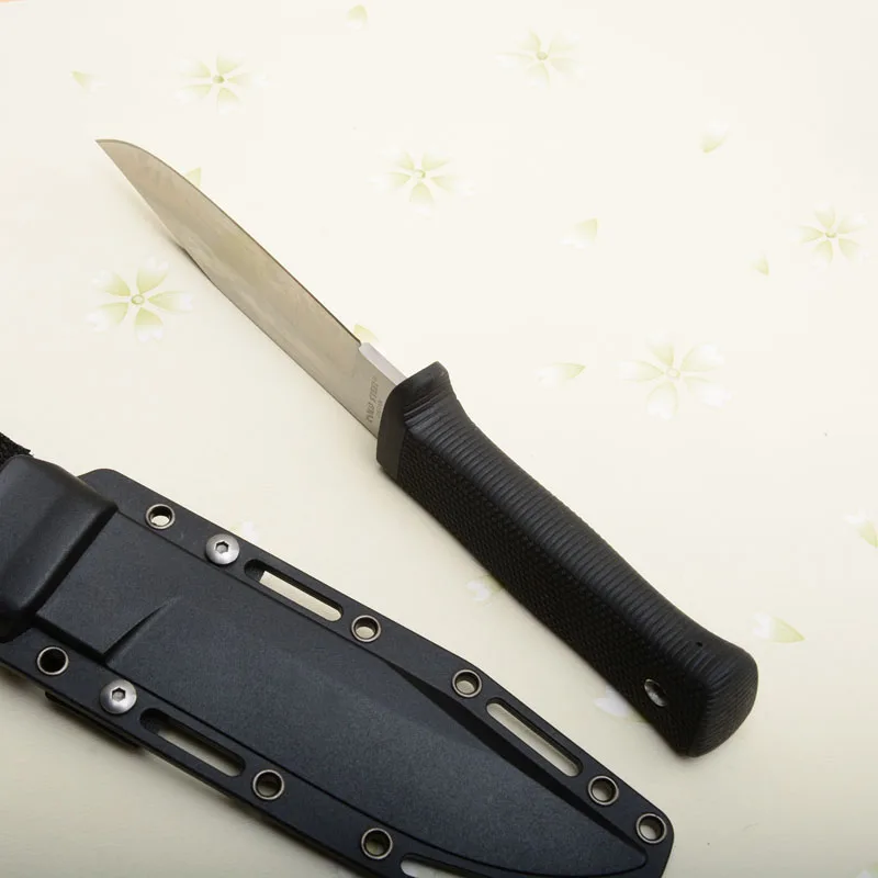 COLD 28109 straight Knife 5cr15 Blade Long Kraton Handle Outdoor Camping Hunter Fishing knives Tactical Survial pocket EDC Tools