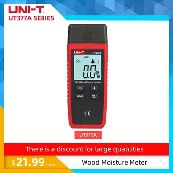 

UNI-T UT377A Digital Wood Moisture Meter Hygrometer Humidity Tester for Paper Plywood Wooden Materials LCD Backlight