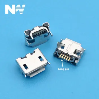 

New High Quality 100Pcs Micro Usb Connector Jack Female Type 5Pin Smt Tail Charging Socket Pcb Board