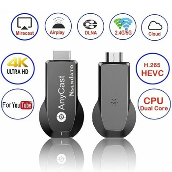 

Wifi Display Dongle 4K Wireless WiFi Display Dongle Receiver HDMI TV Stick for IOS Android PC 2.4G Dual Core/5G Dual Core