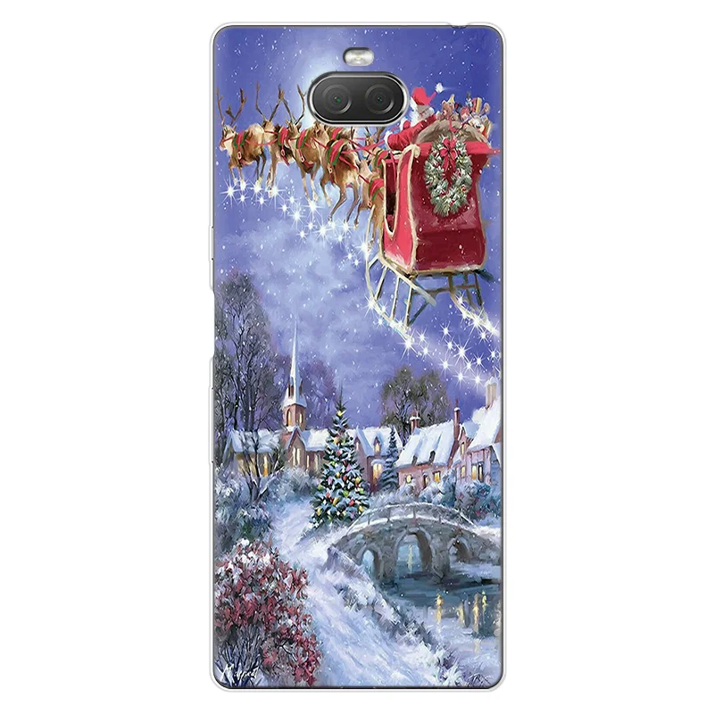 Мультяшный Рождественский подарок чехол для sony Xperia 10 Z5 XZ3 XZ2 XZ1 Compact XZ XA2 XA1 Plus Ultra XA X L2 L1 чехол Новогодняя Снежинка