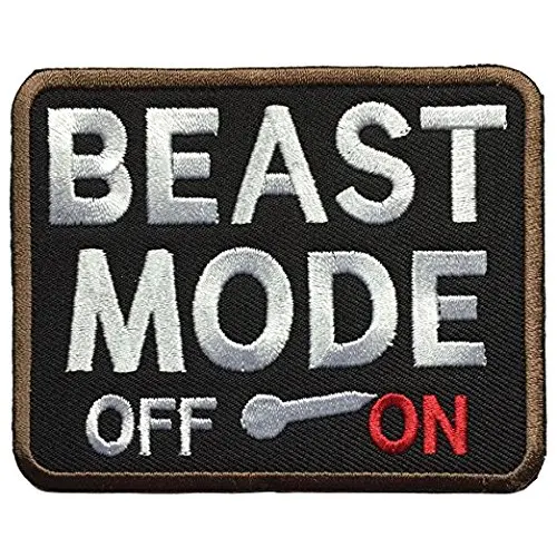 

Beast Mode On Military Morale Patch Tactical Emblem Hook and Loop Badges Embroidery Patches Apparel Sewing Applique