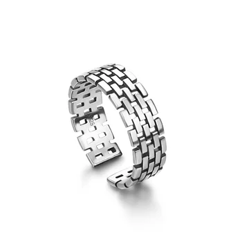 

Fashion jewelry Luxury Vintage Punk 925 Sterling Silver Simple Rings For Women Wedding Statement Finger Ring gift