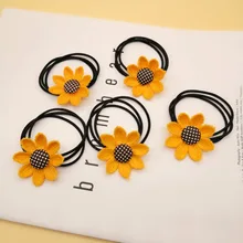 Головной убор в Корейском стиле, повязка для волос с подсолнухом, хипстерские аксессуары для волос для девочек, повязка на голову, тканевая повязка для волос с подсолнухом