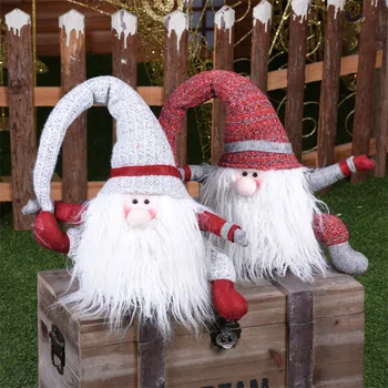 

Christmas Decoration for Tree Home Window Figurines Xmas Gift for New Years Festivel Decoration Sitting Father Christmas Natal