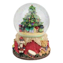 Хрустальный шар медведь Рождественская елка музыкальная шкатулка merry-go-round музыкальная шкатулка отправляется девочка друг рождественские подарки