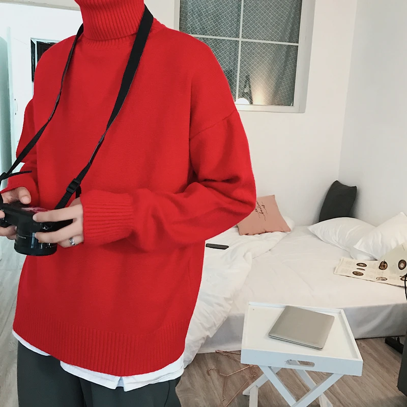 

Fashion Winter Clothes Thick Turtle Neck Long Sleeve Men Sweaters Solid Knitted Urtleneck Man Turtleneck Sweater Pullover Jumper