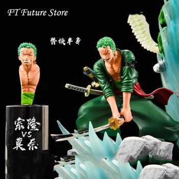 

Anime One Piece Roronoa Zoro Resin Action Figure Model With LED light Statue with Box Model for Fans Holiday Gifts