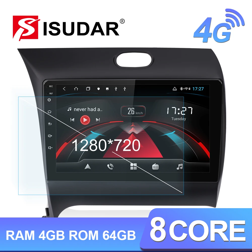 

Isudar H53 4G Android 1 Din Auto Radio For KIA/K3/FORTE /CERATO Car Multimedia Player Octa Core RAM 4GB ROM 64GB GPS USB DVR DSP