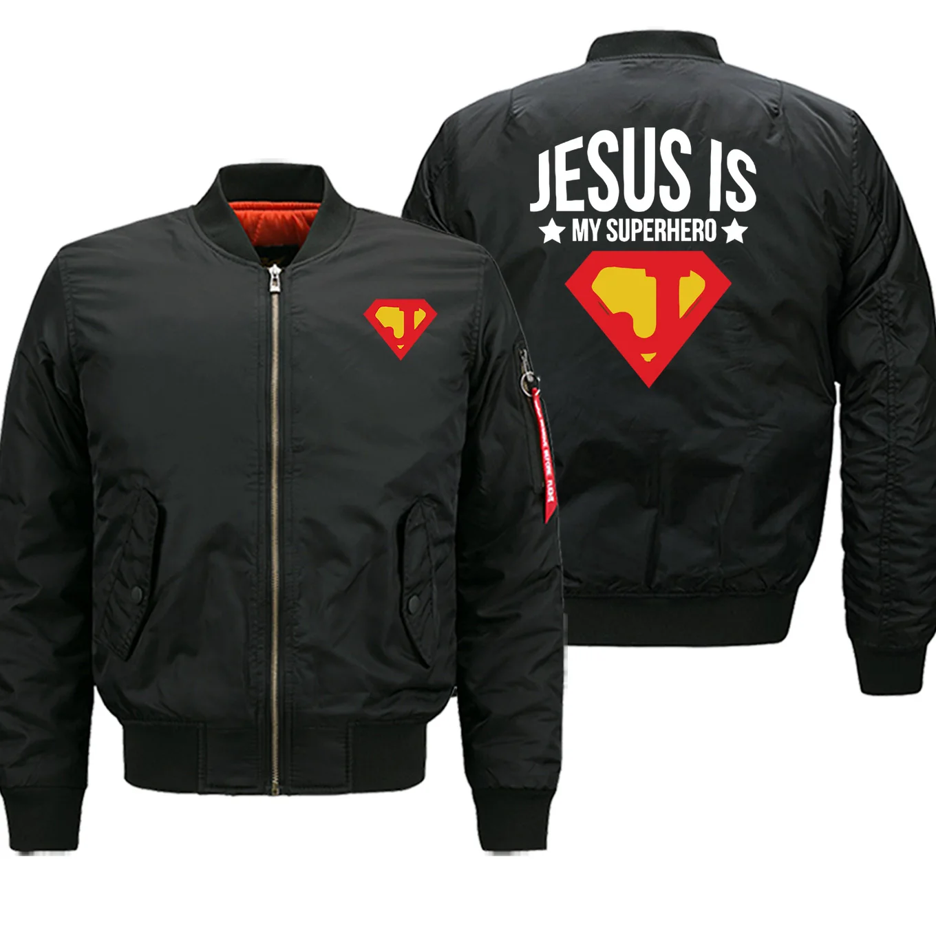 Jesus Is My Superhero зима Новинка Горячая Распродажа мотоциклетные теплые куртки Мужская хип-хоп мода бомбер военная куртка Толстая куртка