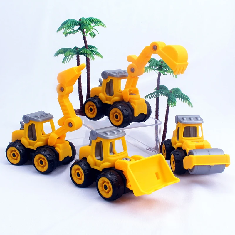 Rompecabezas DIY para niños, coche de bloques de construcción de ingeniería, juguetes educativos para niños, montaje de tuercas, vehículo, excavadora, juguete