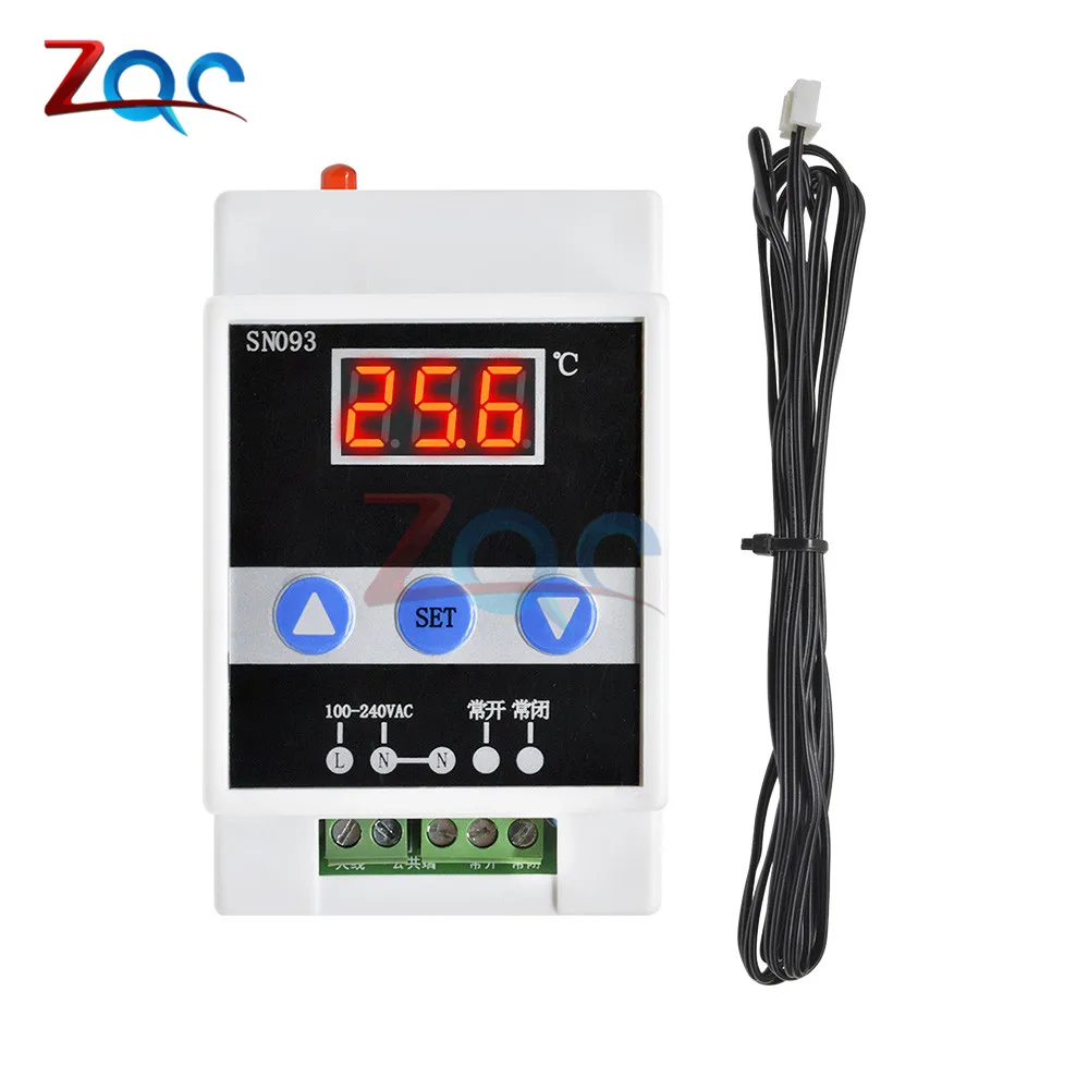 

AC 110V-220V 240V Guide Rail LED Digital Thermostat Temperature Controller Incubator Refrigeration Heating Thermalregulator