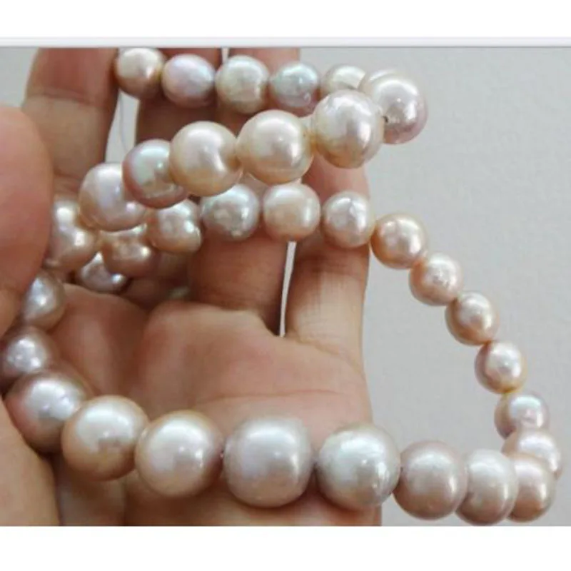 

HU 18"15MM AUSTRALIAN SOUTH SEA GENUINE GOLD LAVENDER NUCLEAR PEARL NECKLACE 925 silver jj