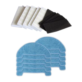 

40 Pcs Vacuum Cleaner Parts Robot Replacement Parts for Chuwi Ilife A4 Robotic Cleaner: 10 Pcs Mop Cloth & 15 Pcs Sponge Filters