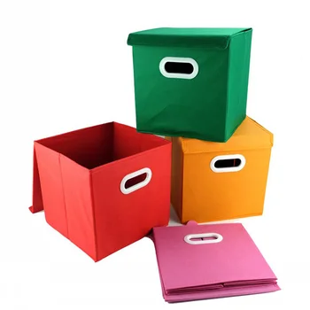 

30pcs/lot Non-woven Folding Clothes Storage Box With Cover Debris Storage Box Multi-function Folding