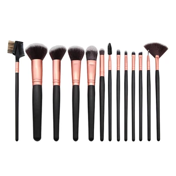 

13 pcs Makeup Brushes Kit Synthetic Black Premium Wood Handle Makeup Tools Powder Brush Cosmetics Brush for Women Girls