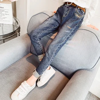 

Kids Skinny Jeans Pants Teenage Girls Denim Trousers Clothing New 2020 Autumn Mid Waist Elastic Pant For Kids Bottoms Clothes