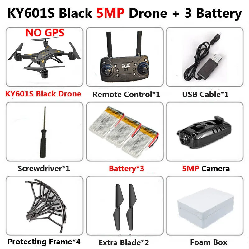 KY601G KY601S Профессиональный Дрон с камерой 4K HD 5G WiFi gps FPV дистанционное управление расстояние 2 км RC Квадрокоптер вертолет детские игрушки - Цвет: KY601S 5MP B 3B