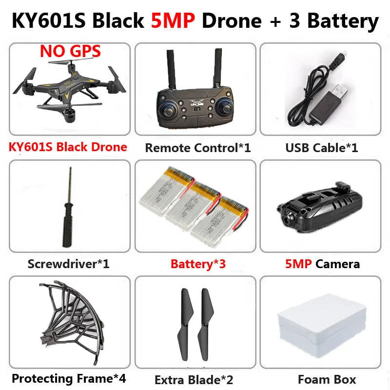 KY601S 5MP B 3B KY601G KY601S Профессиональный Дрон с камерой 4K HD 5G WiFi gps FPV дистанционное управление расстояние 2 км RC Квадрокоптер вертолет детские игрушки - Цвет: KY601S 5MP B 3B