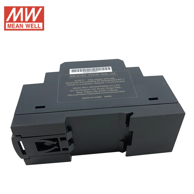 MEAN WELL DDR-30L-24 DIN Rail input вход преобразователя 18-75 В постоянного тока в 24 В постоянного тока 1.25A 30 Вт Средняя мощность питания(24 В/36 В/48В постоянного тока до 24В постоянного тока