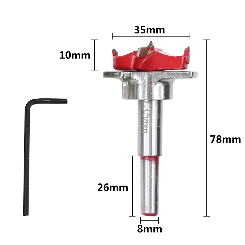 1pc 35mm Drill Bit 15/20/25/30/35 мм регулируемый карбида шнек сверло деревянные Резак шестигранный ключ, дюймовый стандарт ДЕРЕВООБРАБОТКА Кольцевая пила для Мощность инструменты - Цвет: 1pc 35mm Drill Bit