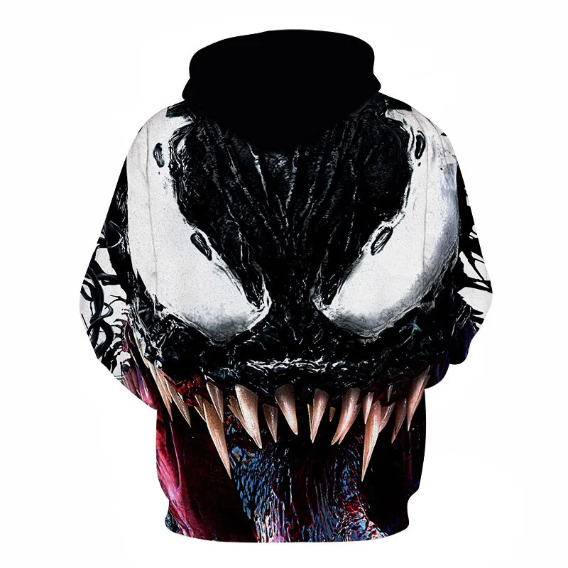 DM2019 Взрывные модели модный праздничный костюм Venom ролевые игры 3D цифровая печатная сетка красный с капюшоном мужской свитер пальто