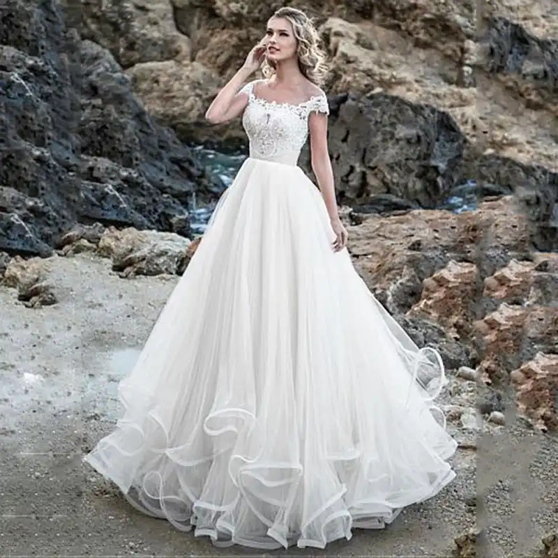 vestido de noiva de tule princesa