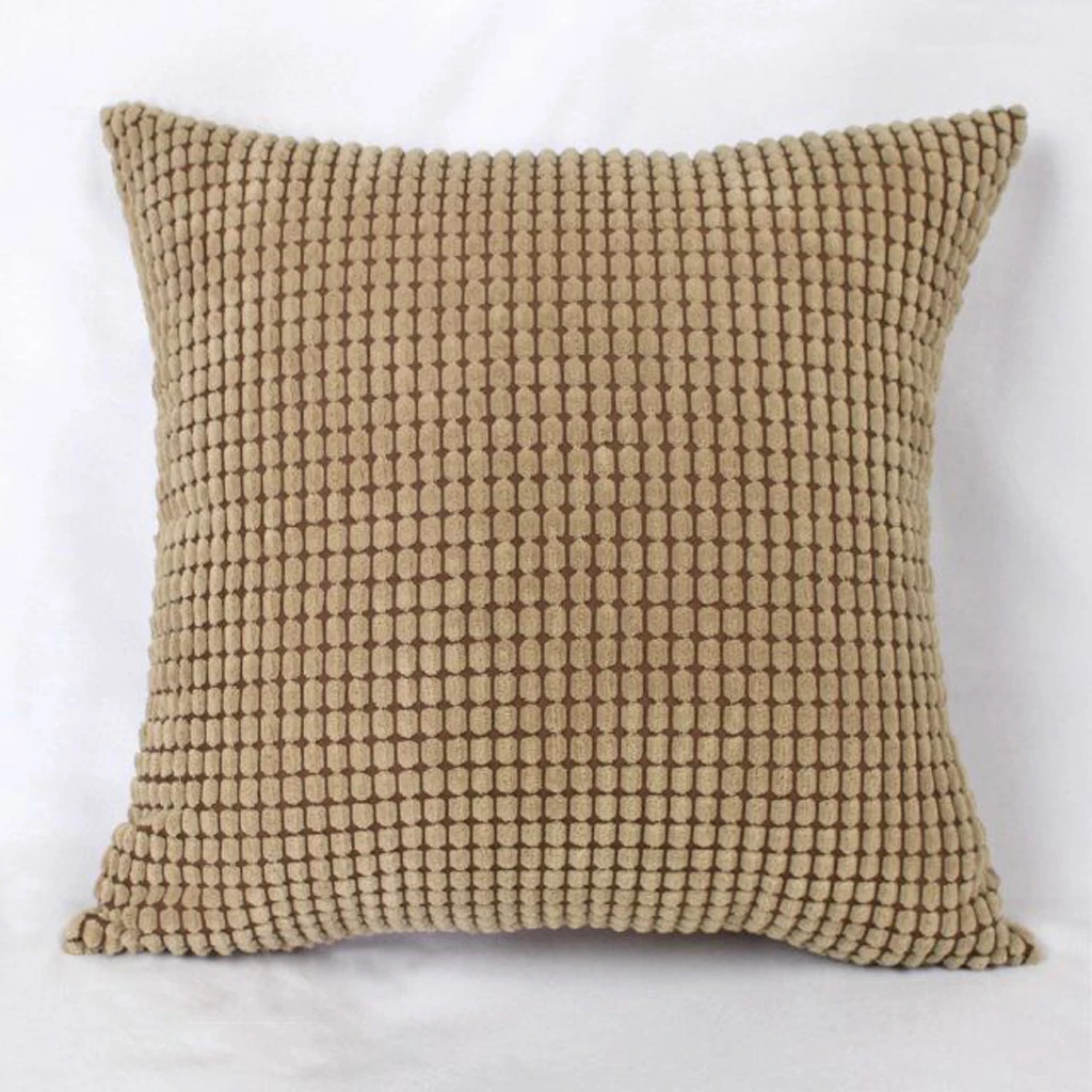 1pcs Corduroy Soft Solid Decorative Square Throw Pillow Covers Set Cushion Case for Sofa Bedroom Car 24x24 inch 60x60 cm