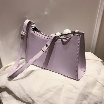 

Elegant Female Solid color Tote bag 2020 New High-quality PU Leather Women's Designer Handbag Travel Shoulder Bags Armpit bag