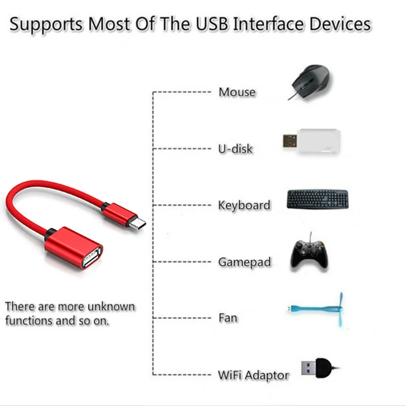 Кабель Micro USB OTG 3 цвета 18 см кабель Type C игровой адаптер Разъем для мобильного