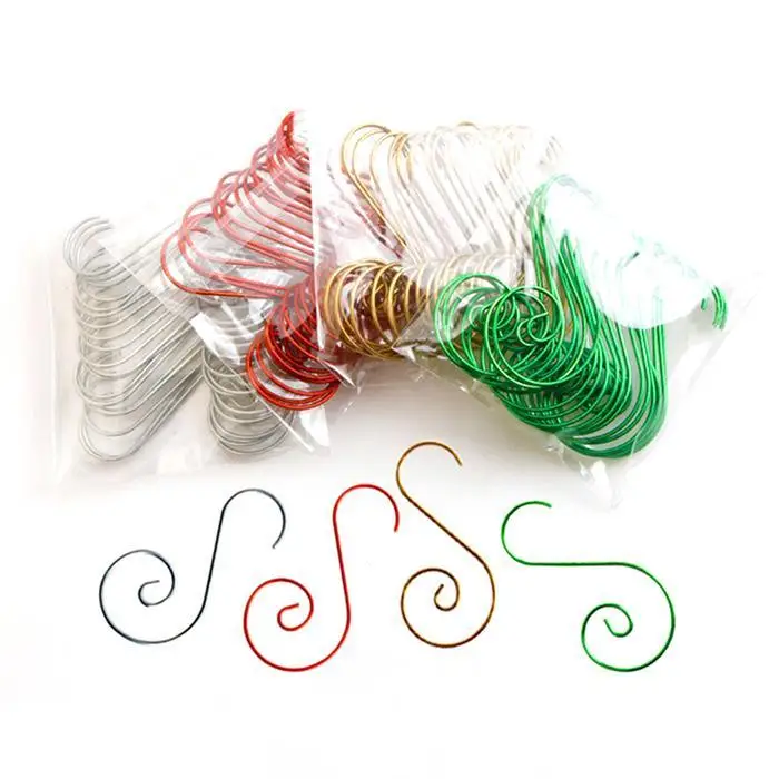 Stainless Steel Hooks Decorations Christmas Gift Christmas, Party S-shaped Silver/Red/Gold/Green Pack of