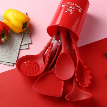 

1PC Silicone Spatula Set Soup Spoon Spatula Brush Scraper Pasta Server Egg Beater Kitchen Gadgets Cooking Tools Cookware Sets