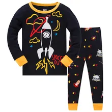Комплект из двух предметов костюм "Ракета" Пижама для мальчиков, детская одежда для сна детские пижамы одежда для сна, одежда для сна для малышей Детские пижамы
