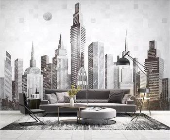 

CJSIR Modern Minimalist Wallpaper Abstract City Architecture TV Sofa Background Living Room Bedroom Decoration 3d Wallpaper