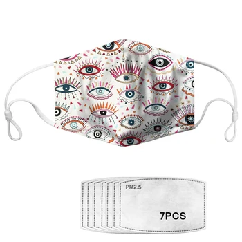 

WHEREISART Half Mouth Face Mascaras Mysterious Eyes Design Women's Breath Soft Adults Face Mouth Maskes Anti PM2.5 Mascaras