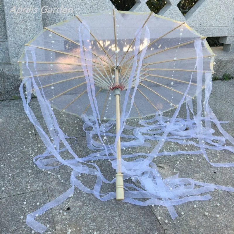 Umbrella Chinese Japan Yarn Oiled Paper Silk Cloth Costume Ancient Chinese Princess Drama White Craft Cosplay folding umbrella automatic umbrella sun umbrella umbrella hat capsule umbrella lace umbrella