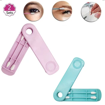 

Reusable Cotton Swab Cosmetic Silicone Buds Swabs Sticks Double-headed Recycling For Cleaning Makeup 2pcs/Box