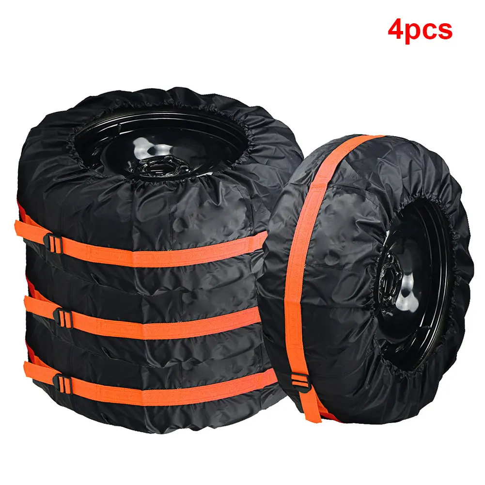 

4Pcs Spare Tire Cover Case Polyester Winter and Summer Car Tire Storage Bags Auto Tyre Accessories Vehicle Wheel Protector Hot