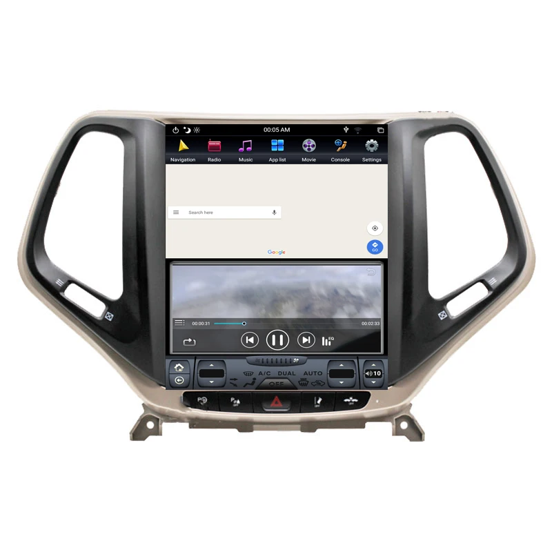 Android 9,0 Tesla вертикальный экран Автомобильный плеер gps навигация для JEEP cherokee- аудио плеер 10,4 дюймов