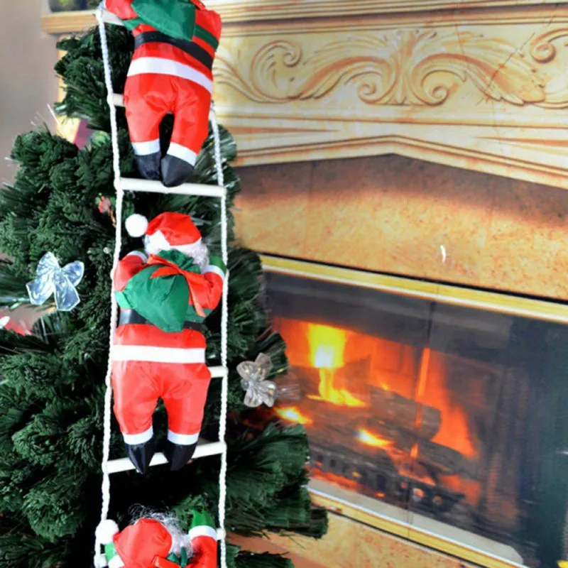 Рождественское подвесное украшение Санта-Клаус, подвесная лестница, праздничные вечерние украшения для рождественской елки