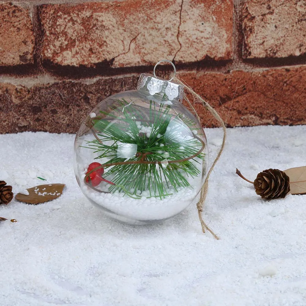 DIY Пластиковый Прозрачный Рождественский шар-безделушка рождественские украшения для дома Рождественская елка Декор# T2