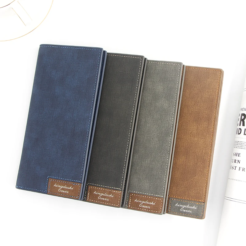 

New men's wallet long frosted wallet fashion ultra-thin long bag splicing multi-card men's wallet