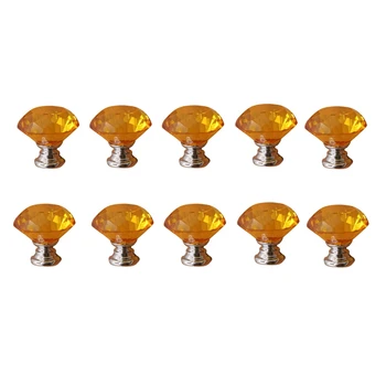

Acrylic Crystal Handle 10Pcs 30mm Glass Diamond Cut Cabinet Door Drawer Dressing Table Handle with Screws