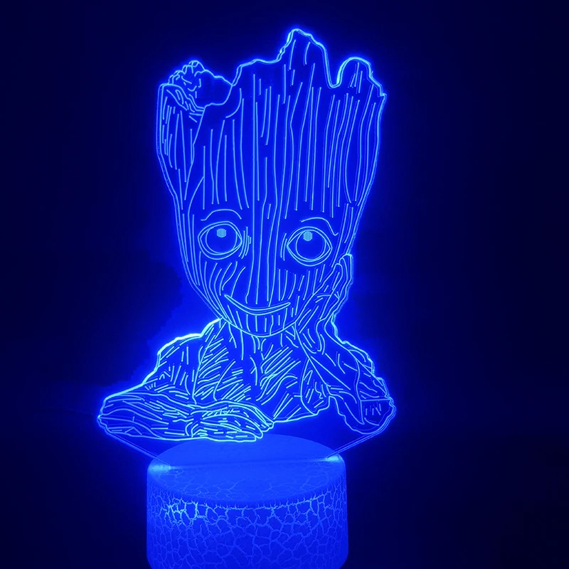 3D Lamp Guardians of The Galaxy Groot Best Present for Children for Indoor Bright Base Atmosphere Usb Led Night Light Lamp