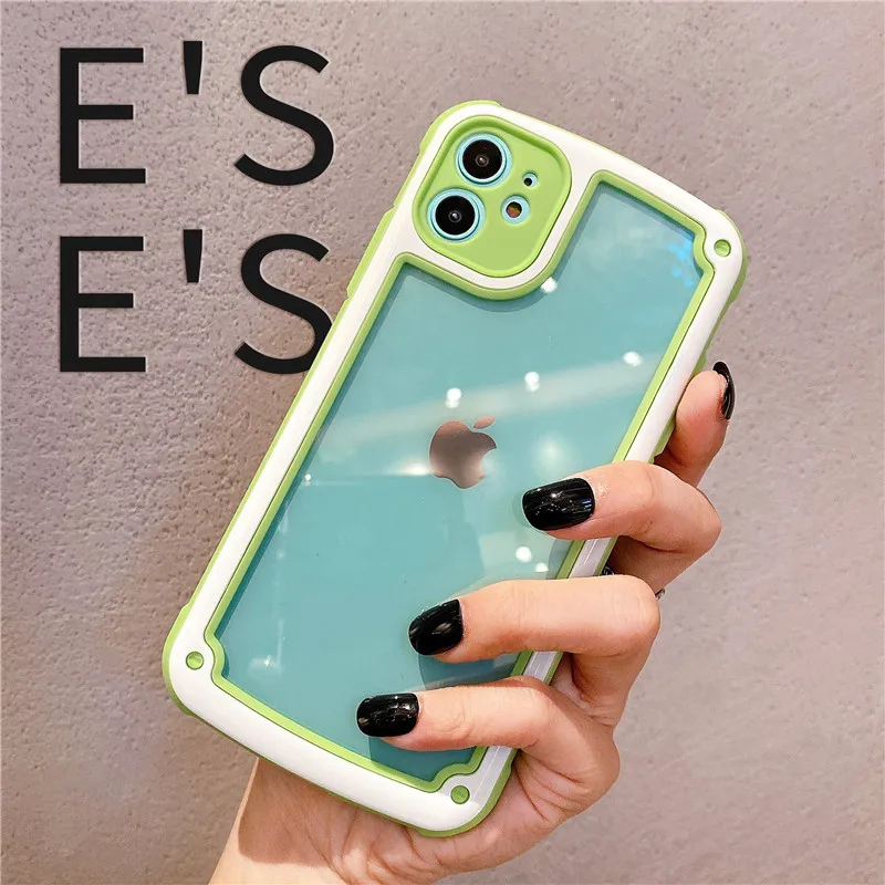 Противоударный бампер прозрачный чехол для телефона iPhone 12 SE 2 11 11Pro Max XR XS X 7 8 Plus 12Pro
